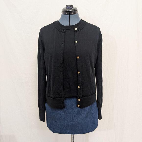 J.Crew Black Merino Wool Twinset, Size XL - Picture 1 of 11